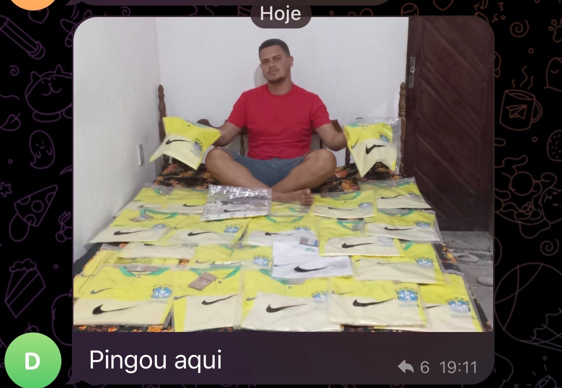 Vendas de camisas Brasil