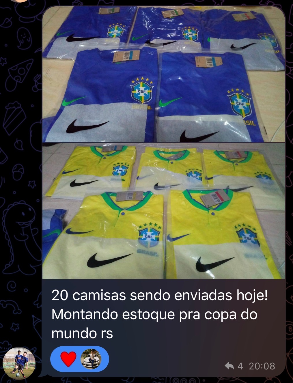 Envios de camisas Brasil